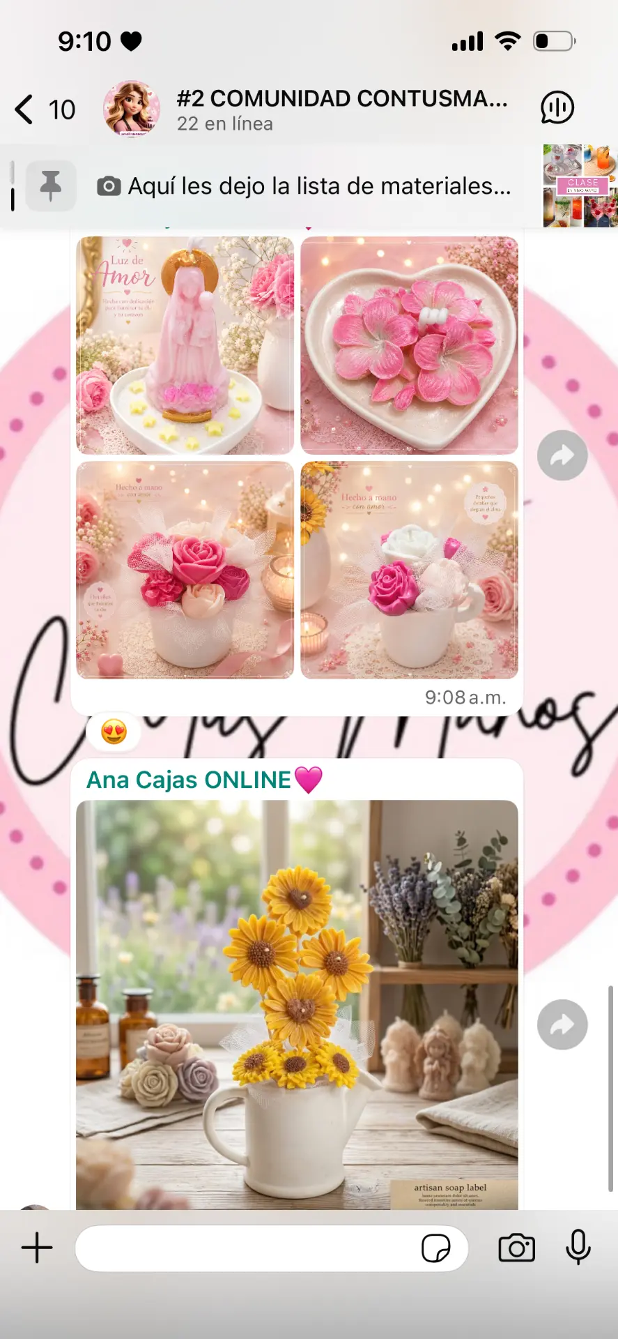 Captura original de creaciones florales compartidas en la comunidad